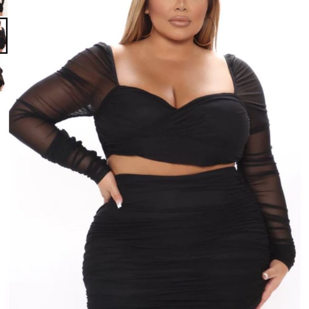 Fashion Nova-Gia Mesh TOP ONLY- Black 2X